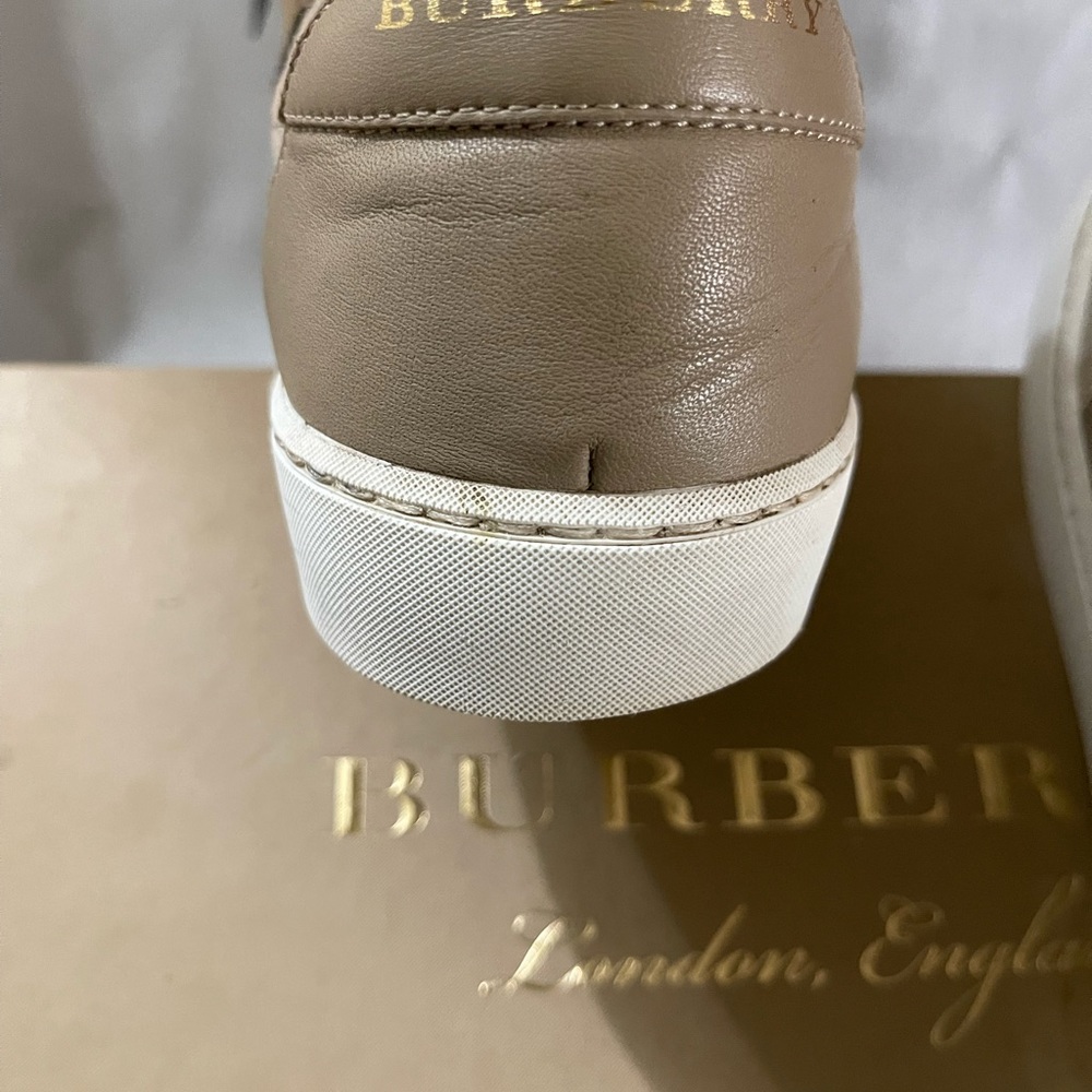 Authentic Burberry Salmond check leather sneakers - Picture 5 of 9